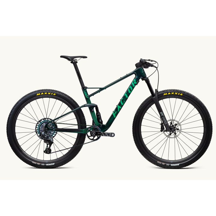 Factor Lando XC Sram XX1 Eagle AXS Crystal Green pilnos amortizacijos kalnų dviratis