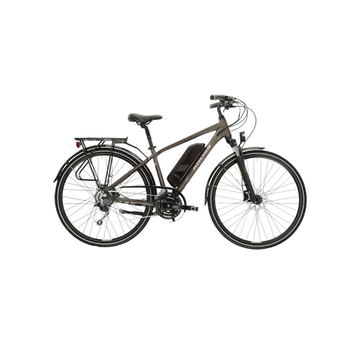 KROSS Trans Hybrid ZZ 522Wh bro-gry m elektrinis miesto dviratis (28")