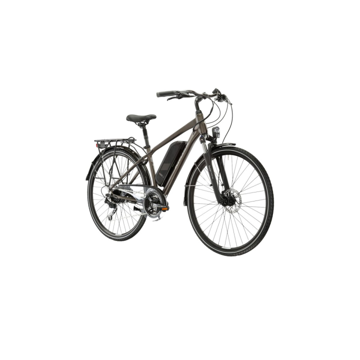 KROSS Trans Hybrid ZZ 522Wh bro-gry m elektrinis miesto dviratis (28")