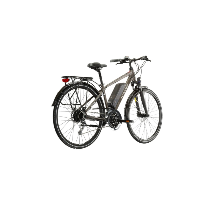 KROSS Trans Hybrid ZZ 522Wh bro-gry m elektrinis miesto dviratis (28")