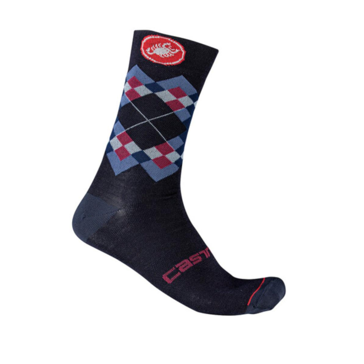 Castelli ROMBO 18 Savile Blue/Indigo/Dusk Blue Kojinės Dviratininkams