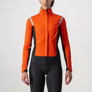 Castelli ALPHA RoS 2 W Fiery Red/Celeste-Matt Blue dviratininkės striukė