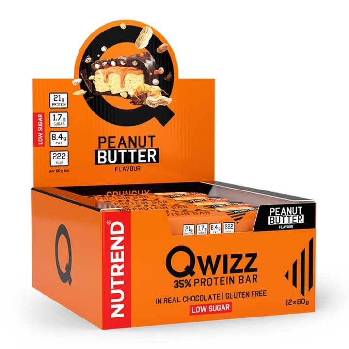 NUTREND QWIZZ PROTEIN BAR Peanut Butter 60 g baltyminis batonėlis
