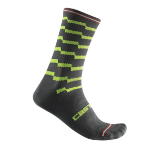 Castelli UNLIMITED 18 Dark Gray/Electric Lime Dviratininko Kojinės