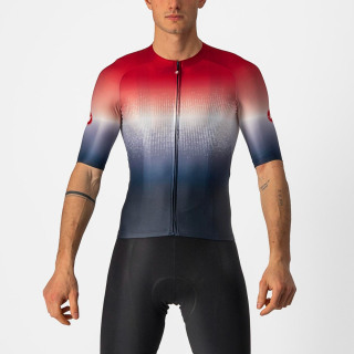 Castelli AERO RACE 6.0 mėlyni/raudoni dviratininko marškinėliai