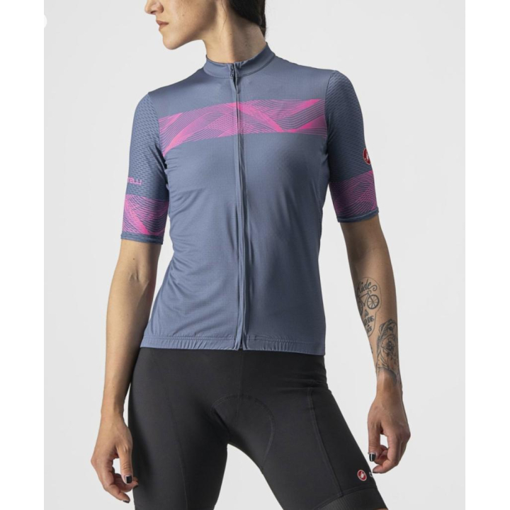 Castelli FENICE mėlyni/rožiniai marškinėliai dviratininkėms