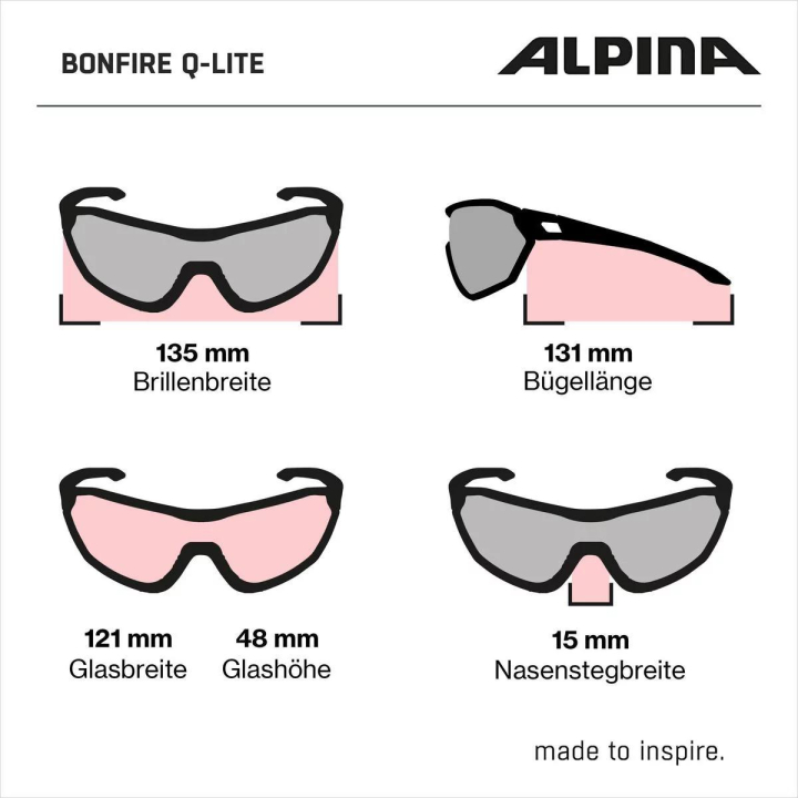 Alpina BONFINARE Q-LITE BLACK MATT akiniai